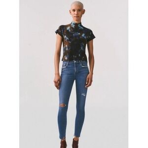 AGOLDE shopie‎ High Rise Slim Fit Ankle Raw Hem Distressed Jeans Size 28